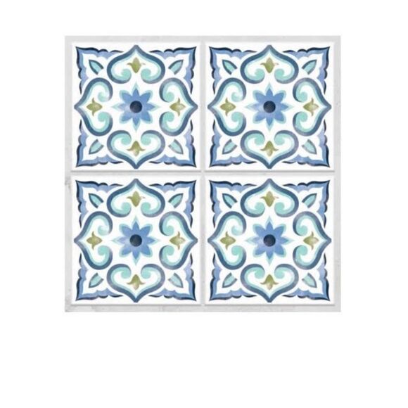 Roommates Other - RoomMatesSpanish Tile White & Blue Stick- 4 Sheets, New
